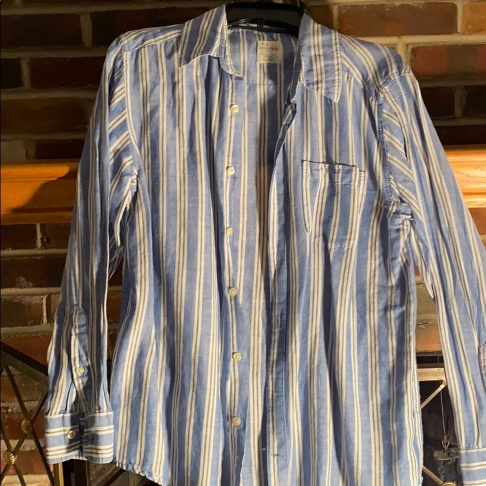 Oh baby blue and white blouse